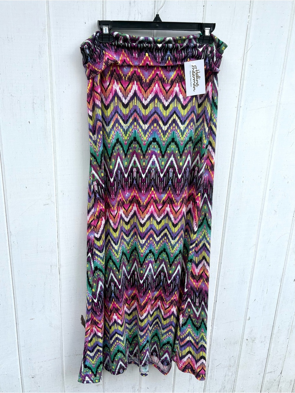 Boho Chevron Maxi Skirt in Multicolor